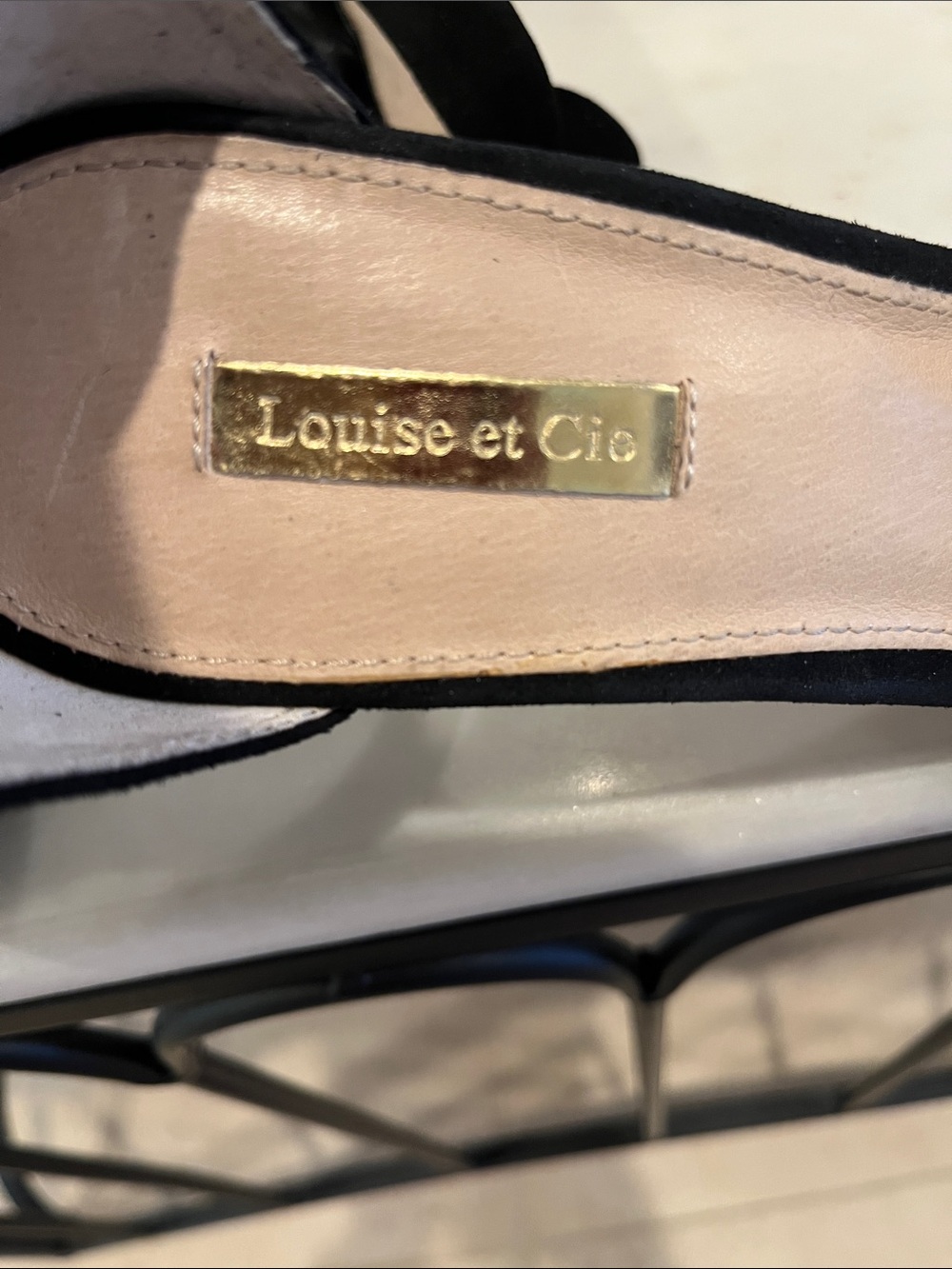 Louise et Cie Black Suede Open-Toe Heels with Ankle Bow - Picture 8 of 8